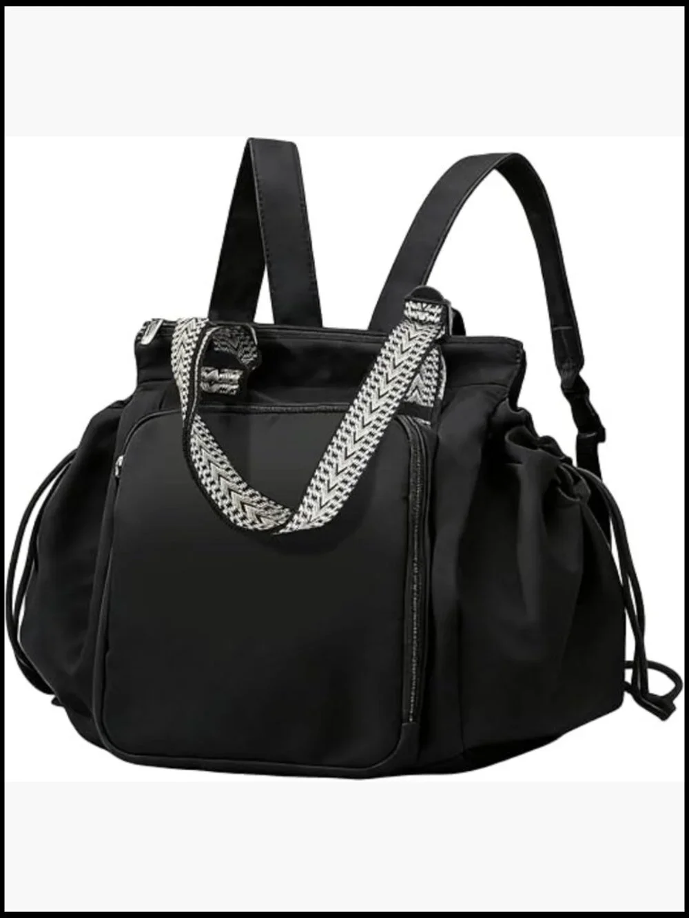 Nylon Travel Tote Backpack Diaper Bag 3-in-1 Large Capacity 15 Pockets